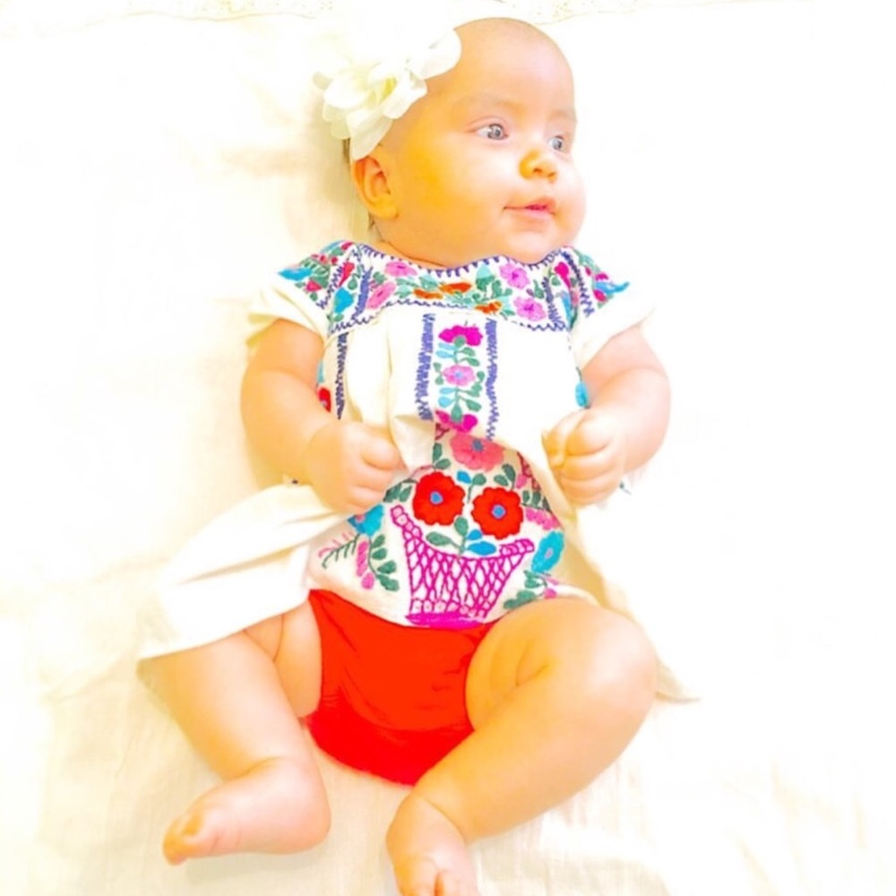 Mexican Baby Dress Embroidered - Picture 4 of 6